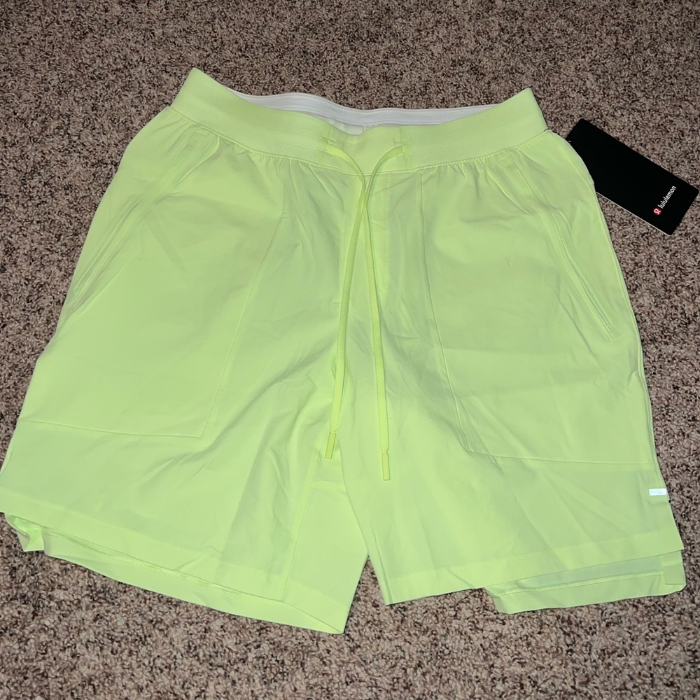 lululemon athletica Neon Green license to train Athletic Shorts
